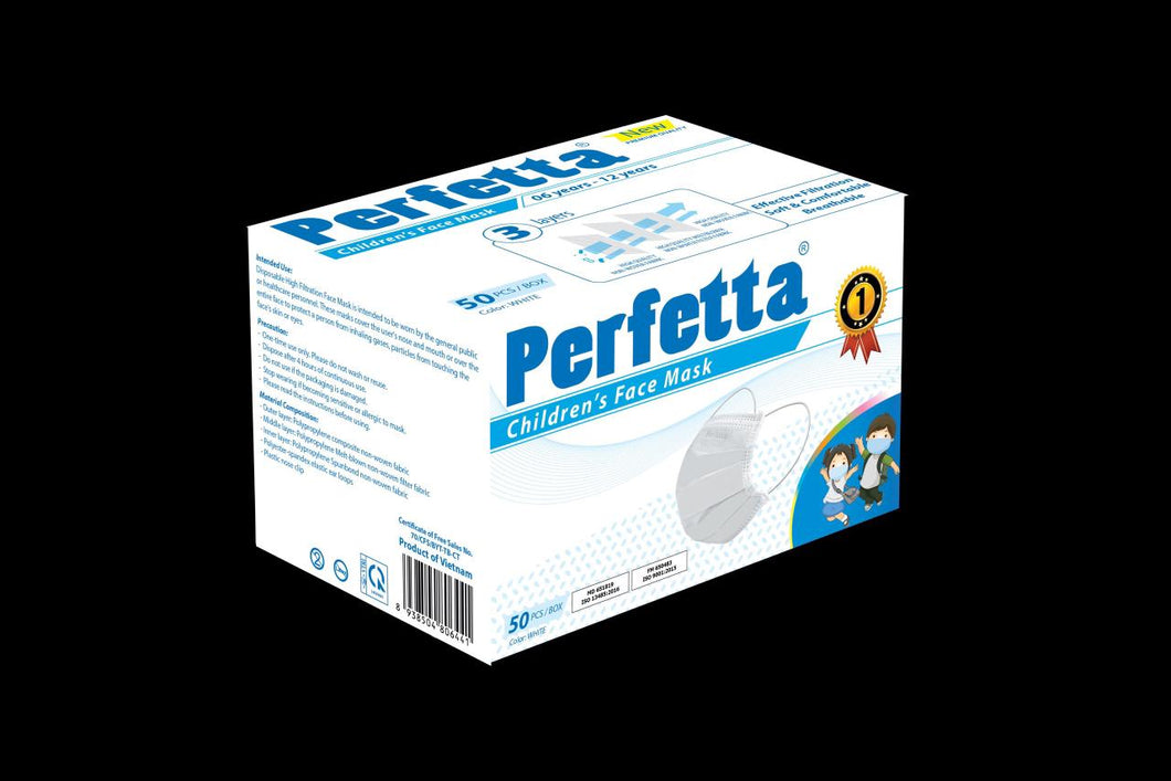 Perfetta “Children’s Ultra” - Disposable Mask, 50 Count Box